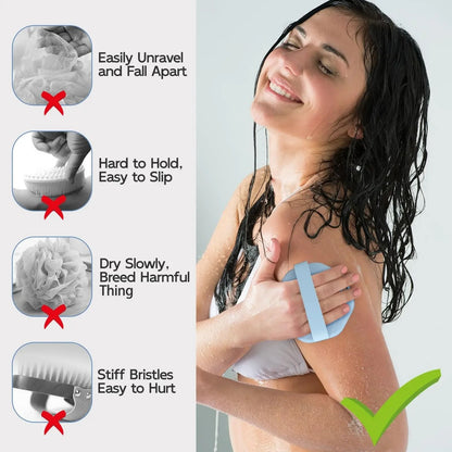 Silicone Body Scrubber With Non Slip Hand Strap