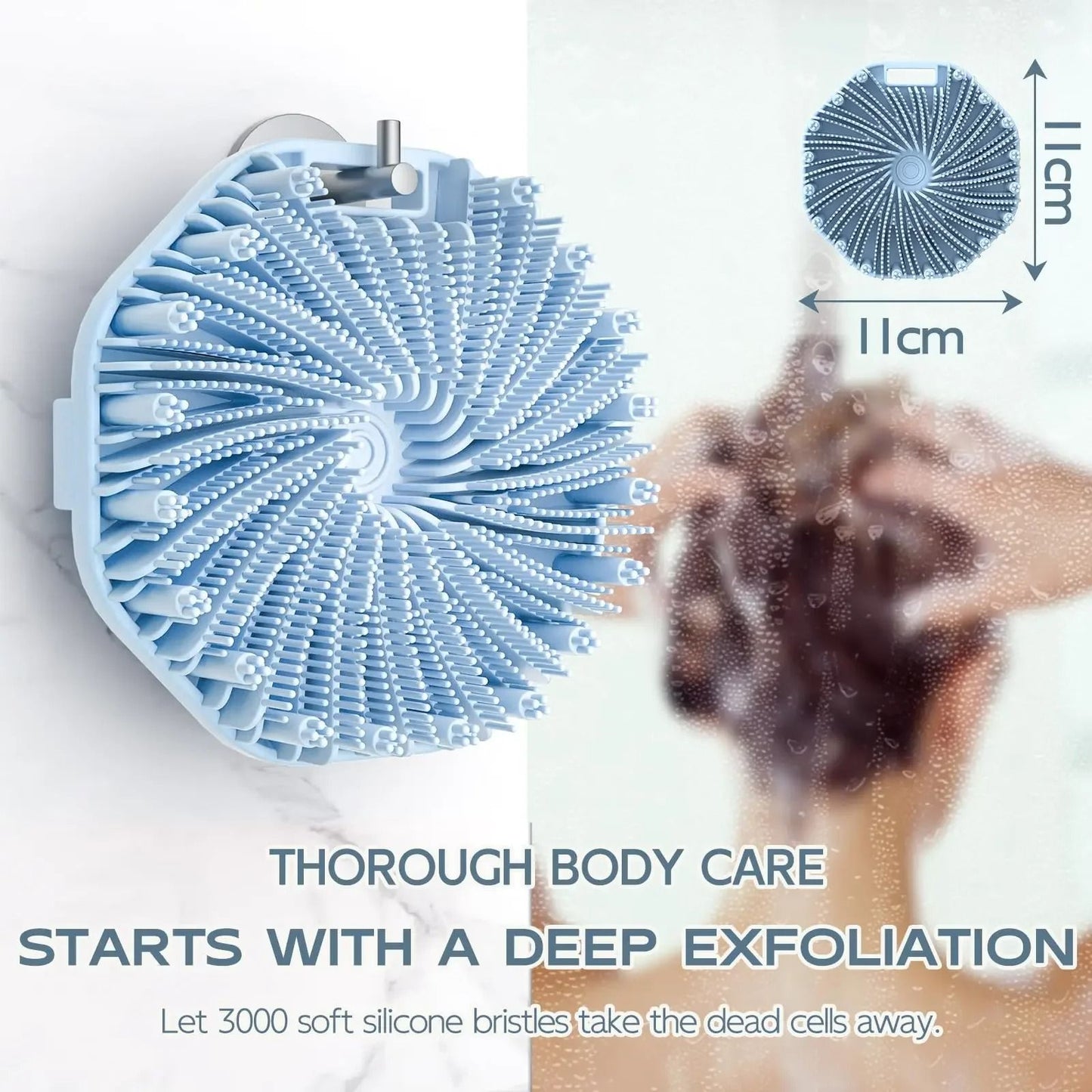 Silicone Body Scrubber With Non Slip Hand Strap