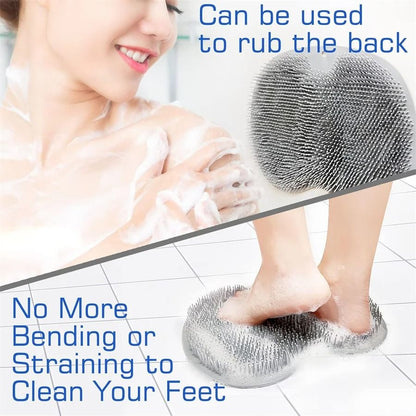 Shower Foot Scrubber Mat With Exfoliating Bristles and Suction Grip