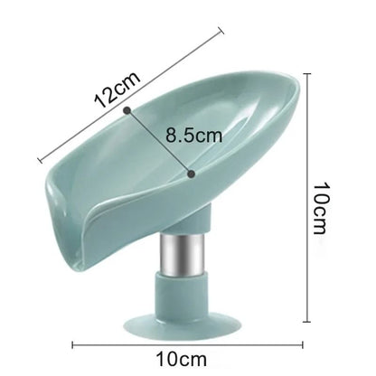 Leaf Shaped Drain Soap Holder With Suction Cup Base
