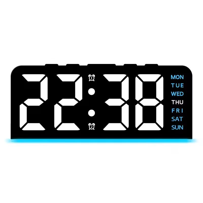 Portable Digital LED Alarm Clock with Date Display, Dual Alarms & Night Light