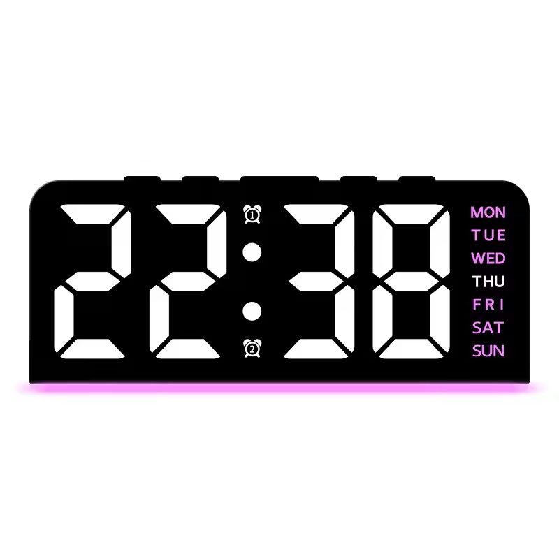 Portable Digital LED Alarm Clock with Date Display, Dual Alarms & Night Light