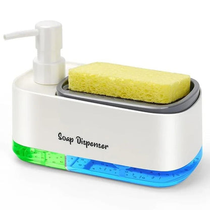 Hand and Dish Soap Dispenser Set With Built In Sponge Holder