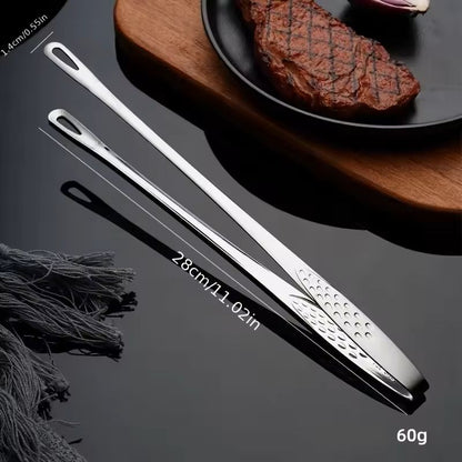 304 Stainless Steel Food Clip Extended BBQ & Kitchen Tongs for Grilling & Cooking