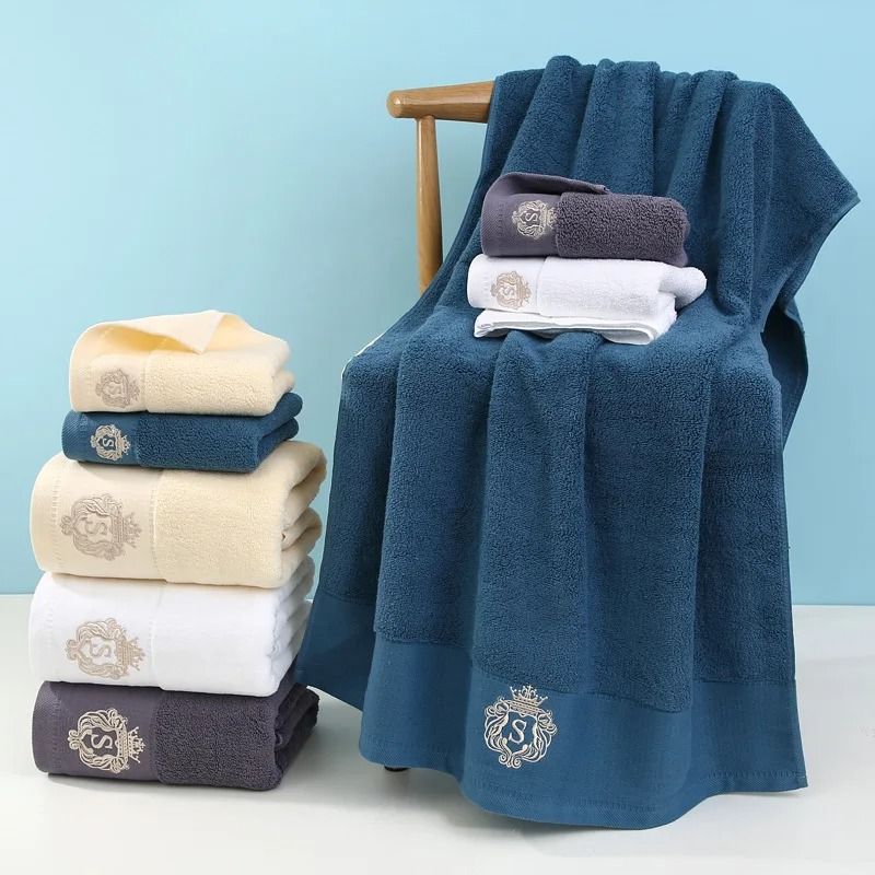 Bathroom Cotton Towel Soft Absorbent Hand and Bath Towel Set