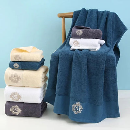 Bathroom Cotton Towel Soft Absorbent Hand and Bath Towel Set