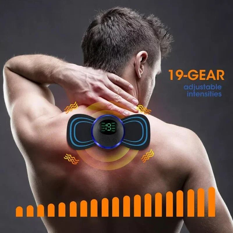 Portable Neck Massager EMS Muscle Stimulator Electric Cervical Massage Patch for Pain Relief