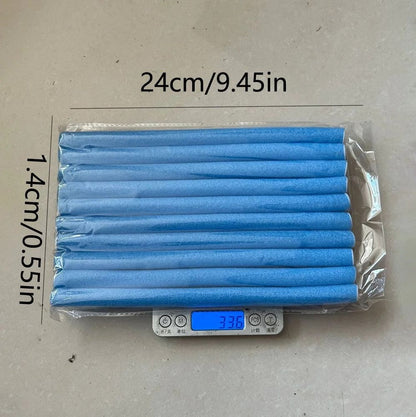 Universal Perm Curling Bar Sponge Hair Curling Sticks for Heatless Curls Set of 10