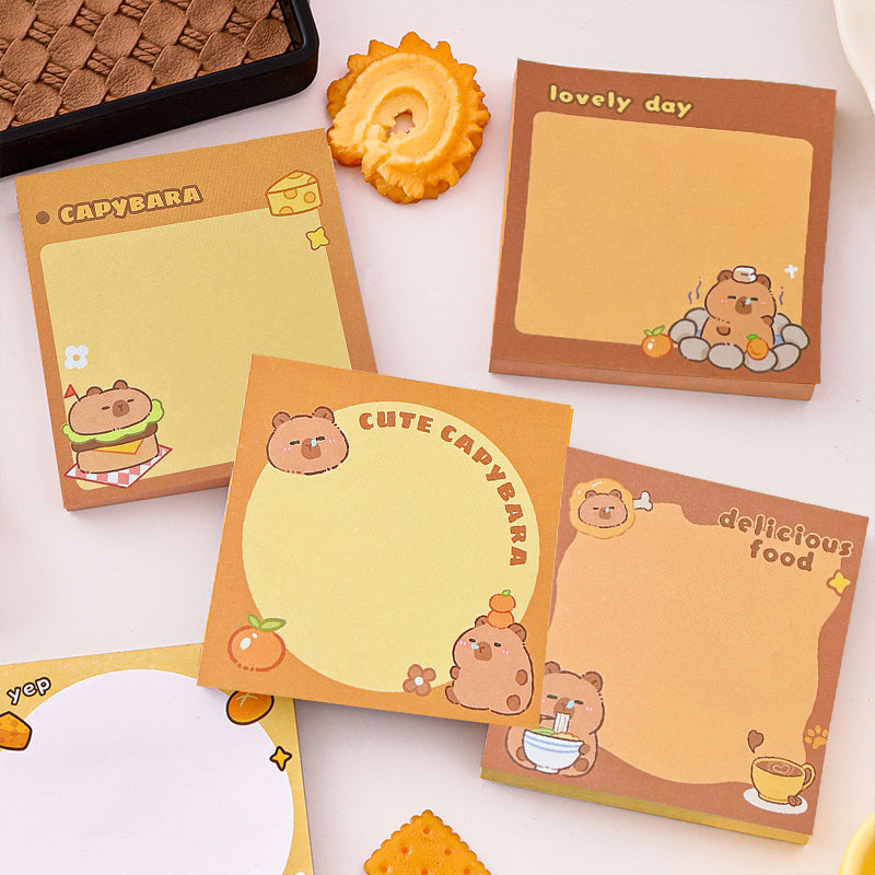 School Supplies Pad Stickers, Cute Cartoon Capybara Memo, Office Non Sticky Message Paper, Creative Hand Account Toy