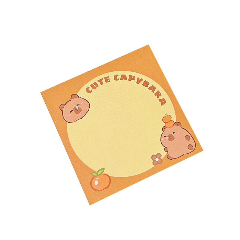 School Supplies Pad Stickers, Cute Cartoon Capybara Memo, Office Non Sticky Message Paper, Creative Hand Account Toy