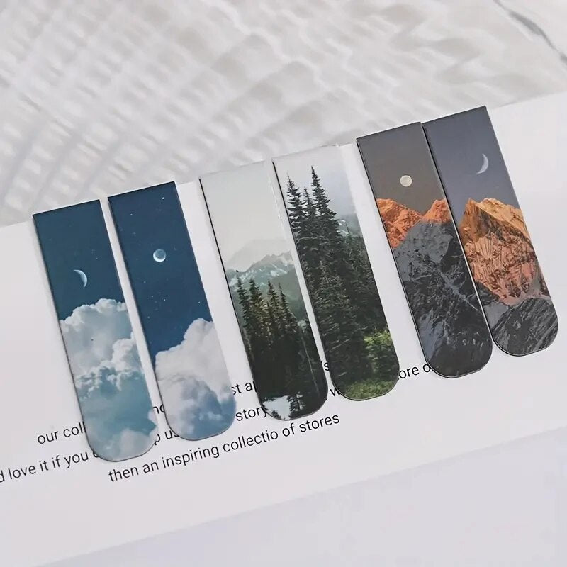 Magnetic Bookmark For Pages, Forest Landscape Books Marker, Readers Nature Bookmark Clip