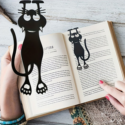 Creative hollowed out black kitten hanging bookmarks, acrylic hollowed out bookmarks, perfect gifts for reading lovers
