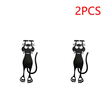 Creative hollowed out black kitten hanging bookmarks, acrylic hollowed out bookmarks, perfect gifts for reading lovers