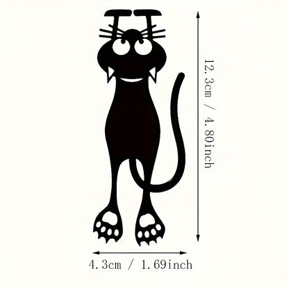 Creative hollowed out black kitten hanging bookmarks, acrylic hollowed out bookmarks, perfect gifts for reading lovers