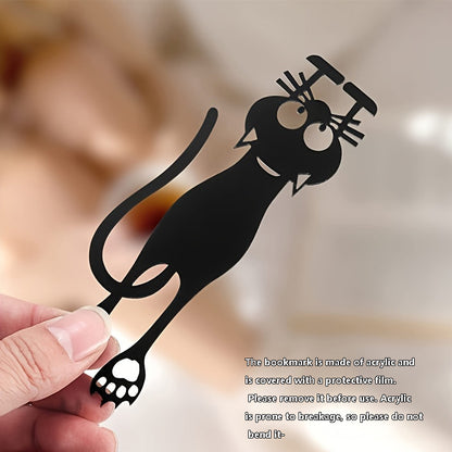 Creative hollowed out black kitten hanging bookmarks, acrylic hollowed out bookmarks, perfect gifts for reading lovers