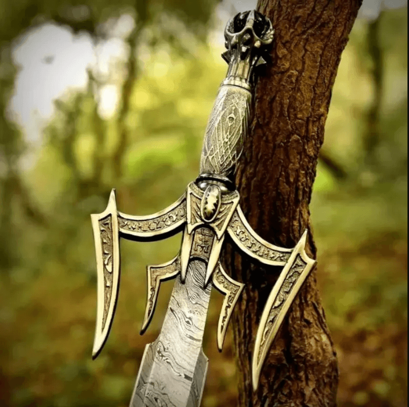 Full Tang 38" Medieval Viking Sword | Carbon Steel Blade | Wooden Handle + Leather Sheath | Handmade Norse Warrior Sword