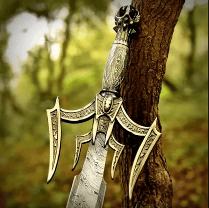 Full Tang 38" Medieval Viking Sword | Carbon Steel Blade | Wooden Handle + Leather Sheath | Handmade Norse Warrior Sword