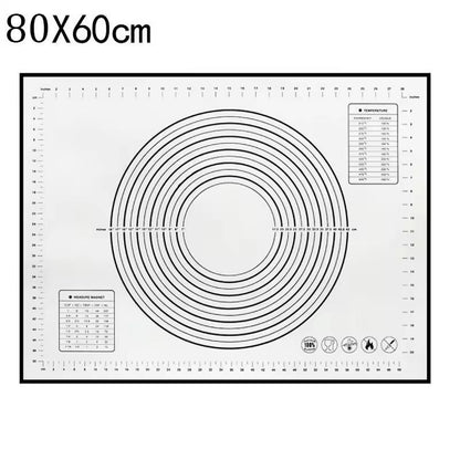 Premium Silicone Kneading & Rolling Dough Mat - Large Non-Stick Pastry Surface with Measurement Guides