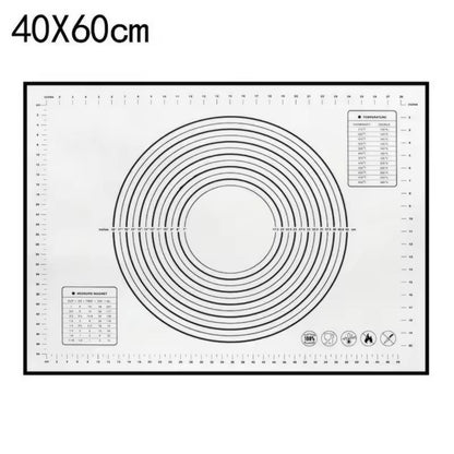 Premium Silicone Kneading & Rolling Dough Mat - Large Non-Stick Pastry Surface with Measurement Guides