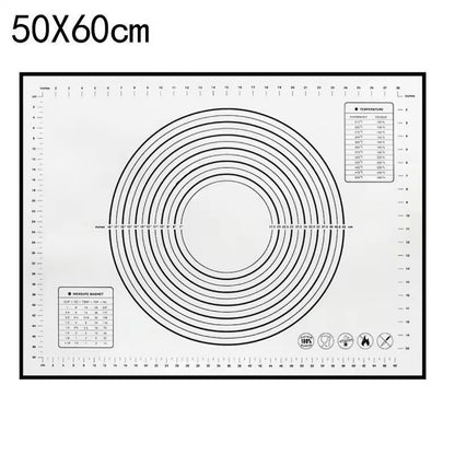 Premium Silicone Kneading & Rolling Dough Mat - Large Non-Stick Pastry Surface with Measurement Guides