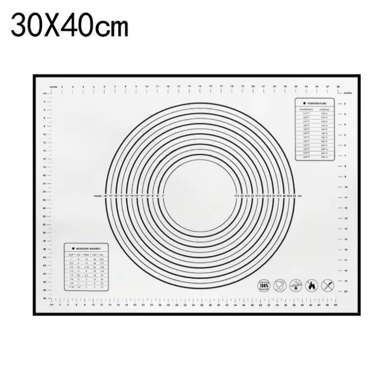 Premium Silicone Kneading & Rolling Dough Mat - Large Non-Stick Pastry Surface with Measurement Guides