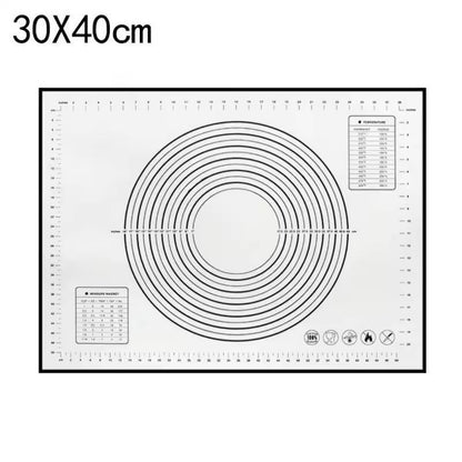 Premium Silicone Kneading & Rolling Dough Mat - Large Non-Stick Pastry Surface with Measurement Guides