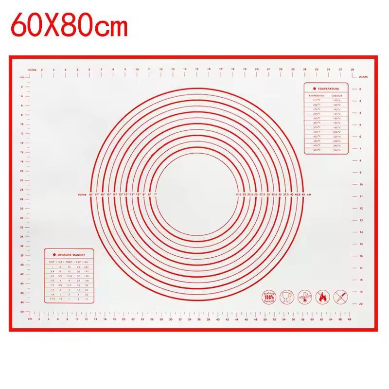 Premium Silicone Kneading & Rolling Dough Mat - Large Non-Stick Pastry Surface with Measurement Guides