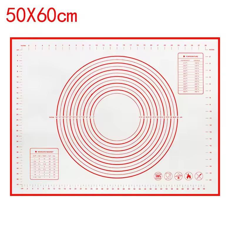 Premium Silicone Kneading & Rolling Dough Mat - Large Non-Stick Pastry Surface with Measurement Guides