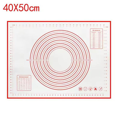 Premium Silicone Kneading & Rolling Dough Mat - Large Non-Stick Pastry Surface with Measurement Guides
