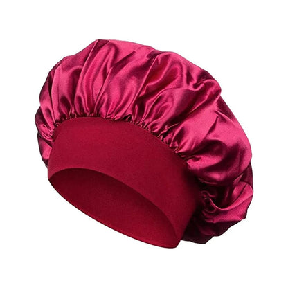Satin Night Hair Cap for Women Sleep Care Bonnet Soft Sleeping Hat Unisex Nightcap