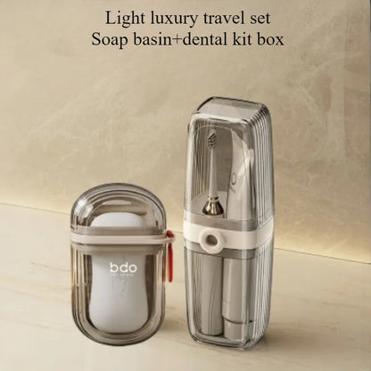 Portable Travel Soap Box, Bathroom Accessories, Durable Plastic Toothbrush Holder Set, Perfect For Camping Essentials