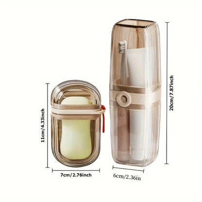 Portable Travel Soap Box, Bathroom Accessories, Durable Plastic Toothbrush Holder Set, Perfect For Camping Essentials