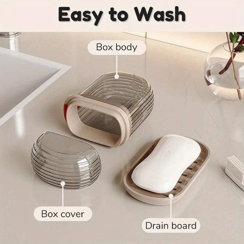 Portable Travel Soap Box, Bathroom Accessories, Durable Plastic Toothbrush Holder Set, Perfect For Camping Essentials