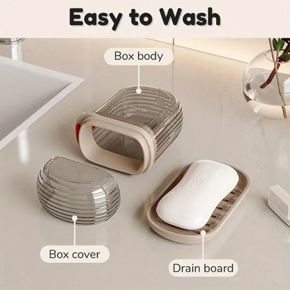 Portable Travel Soap Box, Bathroom Accessories, Durable Plastic Toothbrush Holder Set, Perfect For Camping Essentials