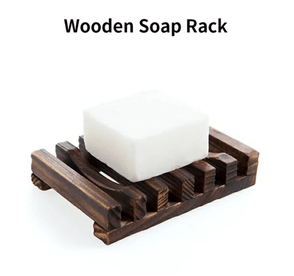 Natural Wood Soap Dish Drain Tray for Bathroom and Kitchen