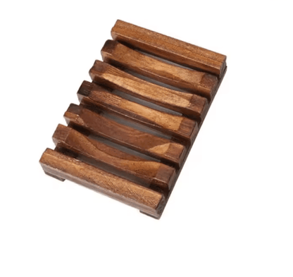 Natural Wood Soap Dish Drain Tray for Bathroom and Kitchen