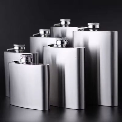Compact Travel Stainless-Steel Hip Flask – 10 oz Pocket Whisky & Wine Bottle