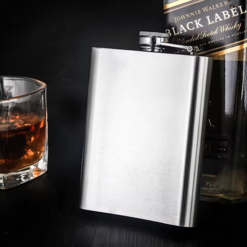 Compact Travel Stainless-Steel Hip Flask – 10 oz Pocket Whisky & Wine Bottle