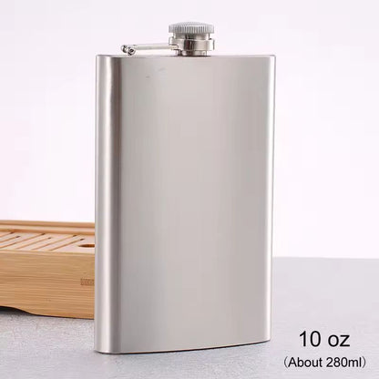 Compact Travel Stainless-Steel Hip Flask – 10 oz Pocket Whisky & Wine Bottle