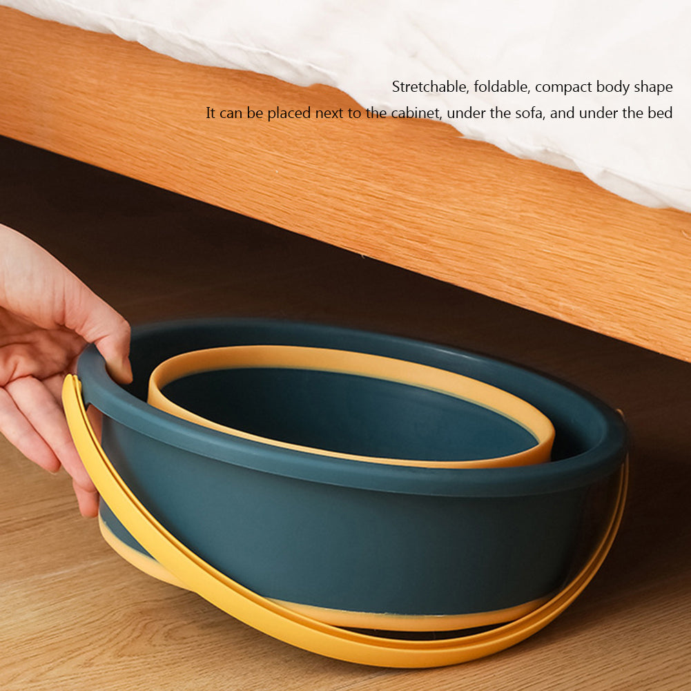 Folding Portable Silicone Bucket with Cover, Car Wash, Fishing Tool, Outdoor Camping Household Supplies