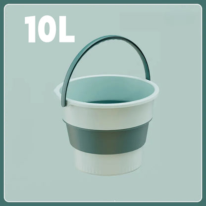 Folding Portable Silicone Bucket with Cover, Car Wash, Fishing Tool, Outdoor Camping Household Supplies