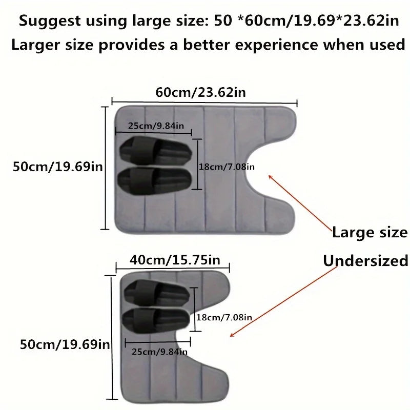Bathroom Mat U-shaped Toilet Mat, Super Absorbent Memory Foam Carpet