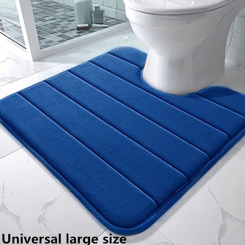 Bathroom Mat U-shaped Toilet Mat, Super Absorbent Memory Foam Carpet