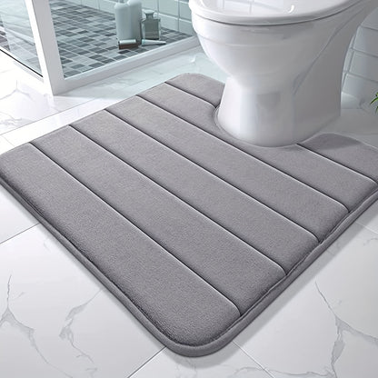 Bathroom Mat U-shaped Toilet Mat, Super Absorbent Memory Foam Carpet