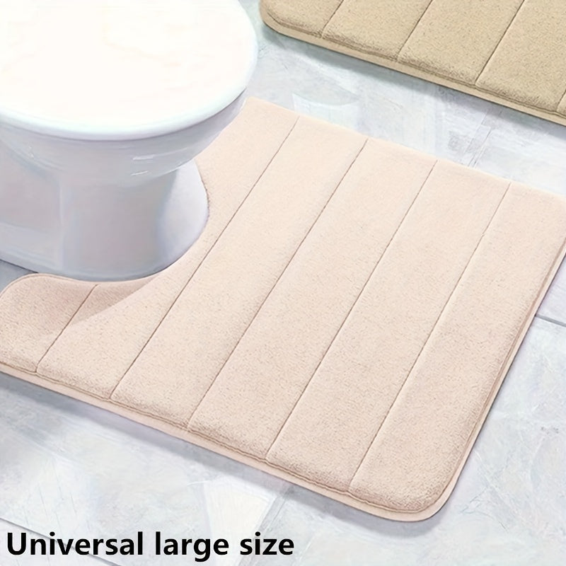Bathroom Mat U-shaped Toilet Mat, Super Absorbent Memory Foam Carpet