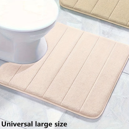 Bathroom Mat U-shaped Toilet Mat, Super Absorbent Memory Foam Carpet