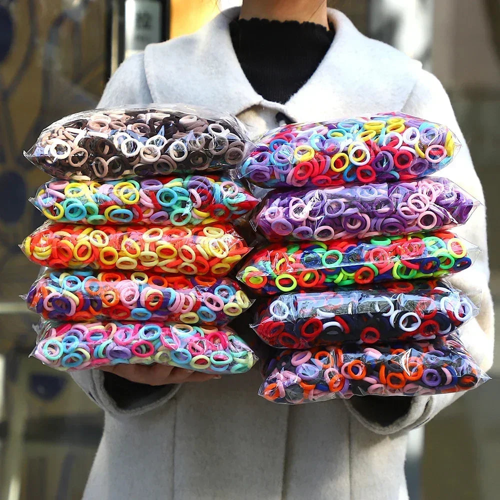 Elastic Hair Ties for Girls, Colorful Nylon Ponytail Hold Scrunchie, Fashion Hair Accessories
