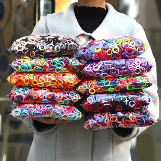 Elastic Hair Ties for Girls, Colorful Nylon Ponytail Hold Scrunchie, Fashion Hair Accessories