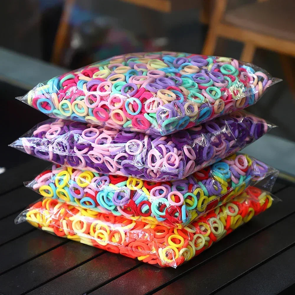 Elastic Hair Ties for Girls, Colorful Nylon Ponytail Hold Scrunchie, Fashion Hair Accessories