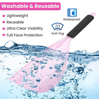 Salon Plastic Haircut Face Shield with Handle